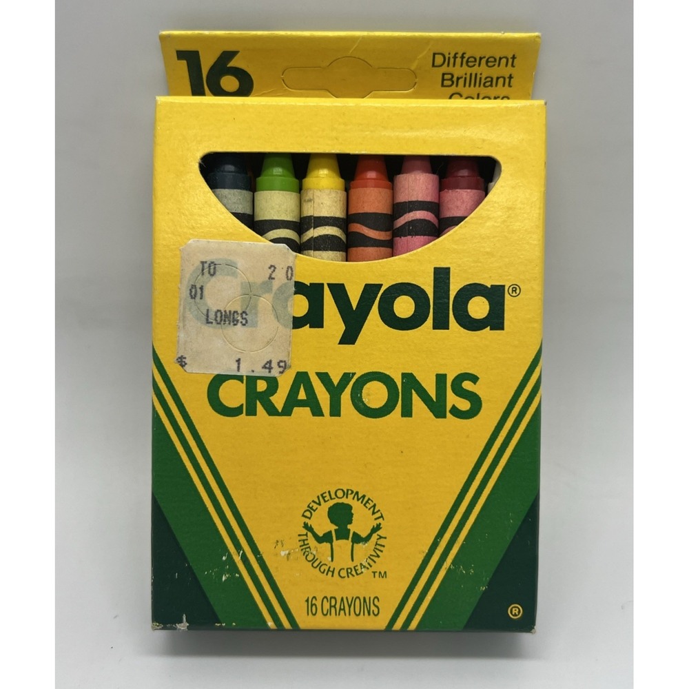 Vintage 1988 Crayola Crayons‎ 16 CT Binney & Smith Different Brilliant Colors